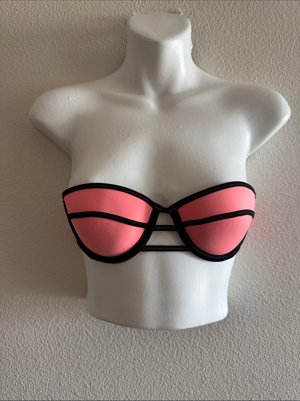 Victoria's Secret Pink and Black Bandeau Bikini Top